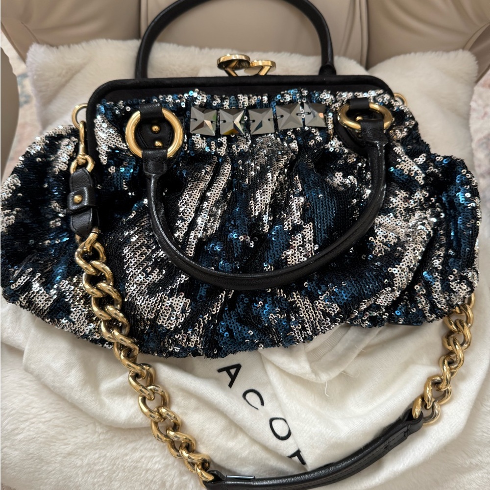 Marc Jacobs Blue Sequins STAM rocker handbag